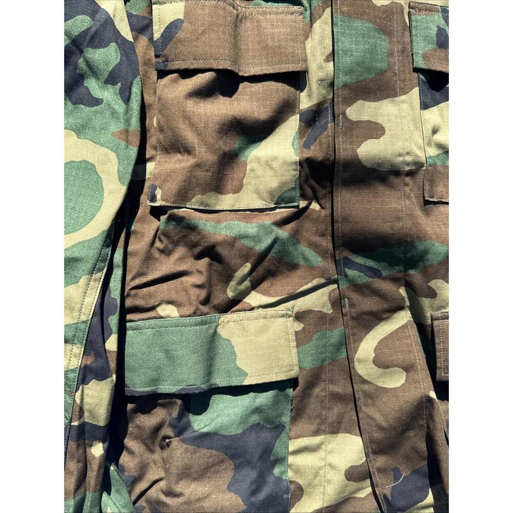 VINTAGE American Apparel Coat MEDIUM Regular Woodland Camo Hot Weather Combat - Picture 2 of 8